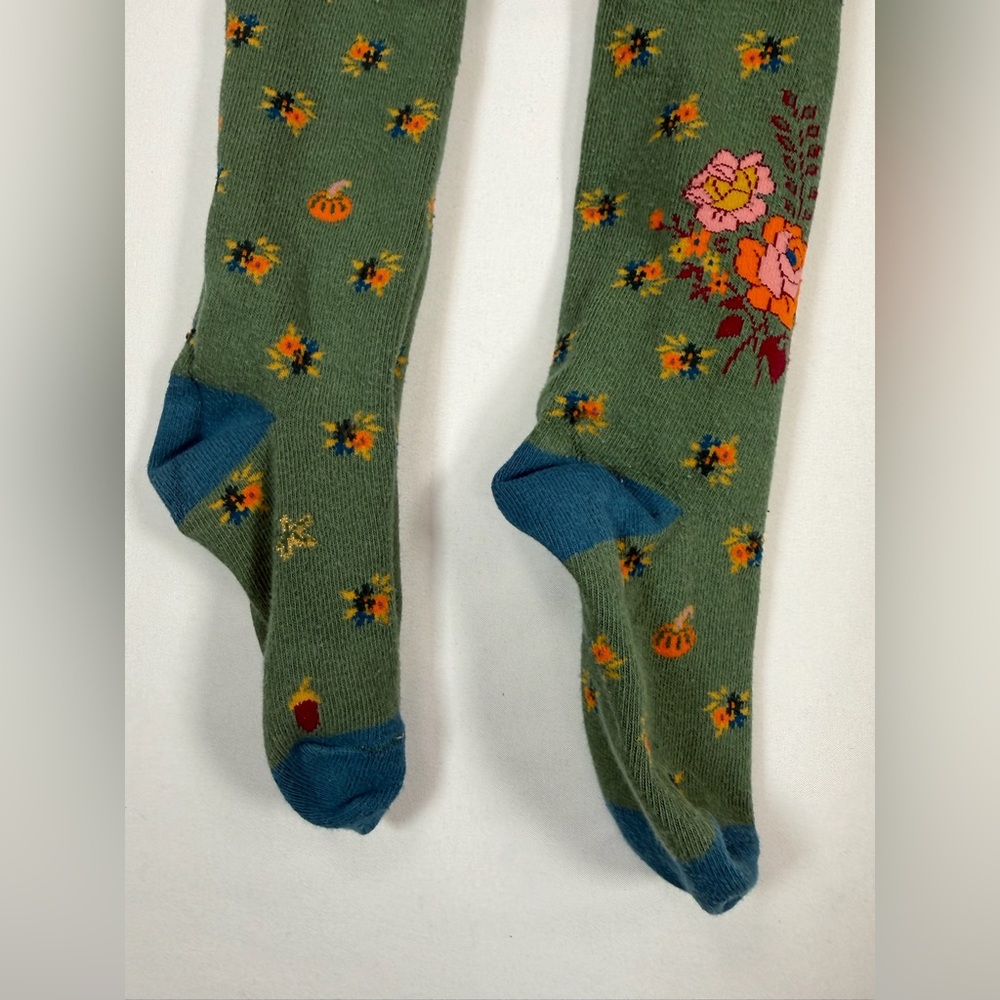 MATILDA JANE Girls' "Choose Your Own Path" Fall Floral Foliage Knit Tights 4-6 - Picture 4 of 10